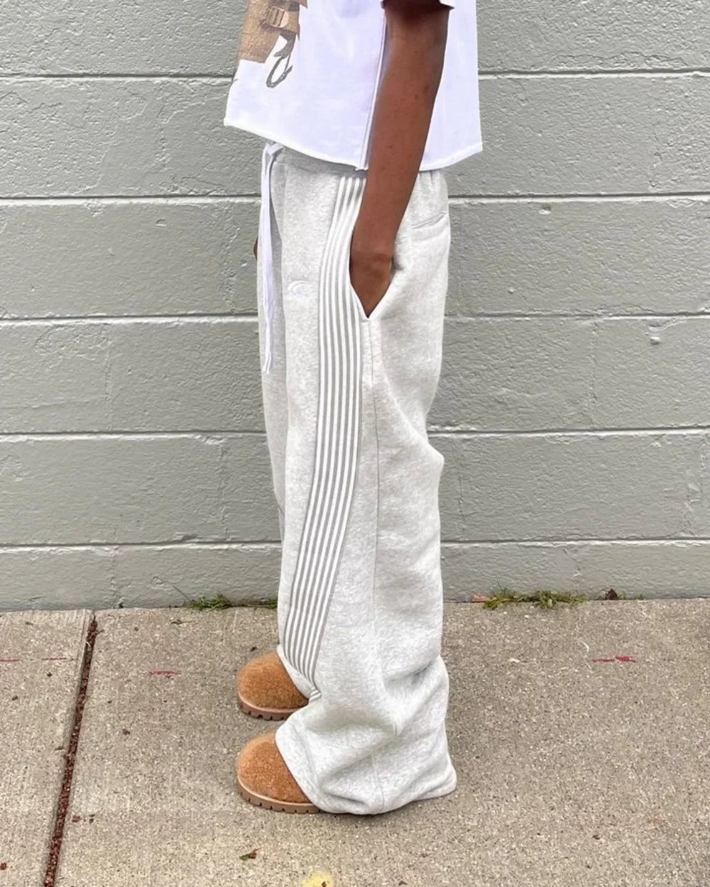 Retro Striped Baggy Pants